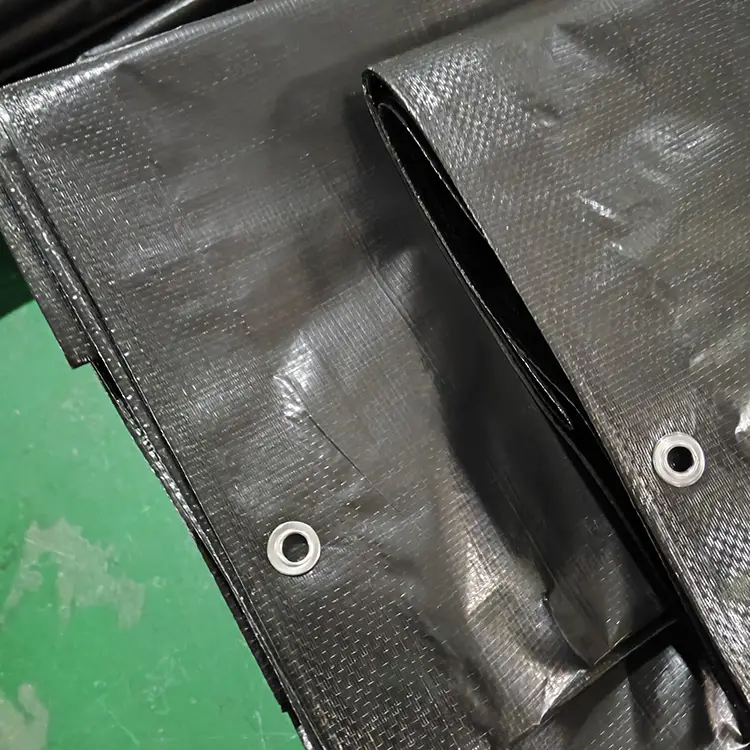 ผ้าใบกันน้ำสีดำบริสุทธิ์ 130 กรัม