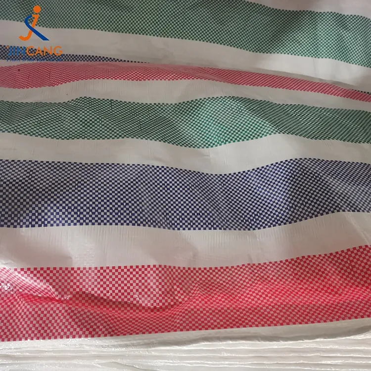 ม้วนผ้าใบกันน้ำ PE แถบ GSM 90 GSM